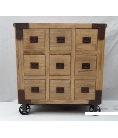 Reclaimed Elm Cabinet on Wheels